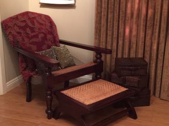 Antique Plantation chair and ottoman