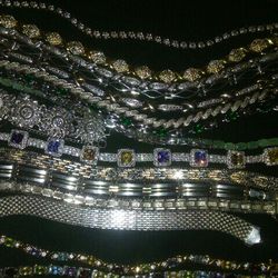 Sterling silver Bracelets. Real Stone.Some Are 18 K Over Sterling silver