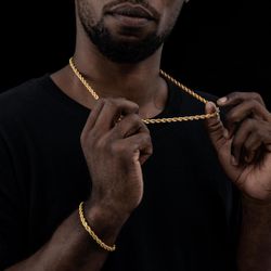 Gold Ion Plated Necklace And Bracelet