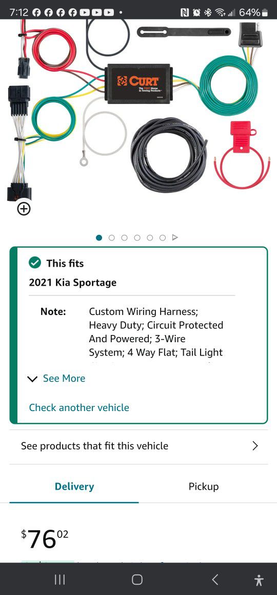 Trailer Wire Harness 2021 Kia Sportage 