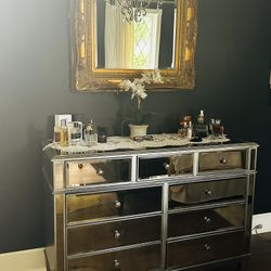 Beautiful Large Mirror Dresser And Other Matching Furniture