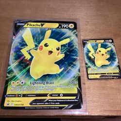 Pikachu V SWSH198 promo Regular and Jumbo pokemon Cards 