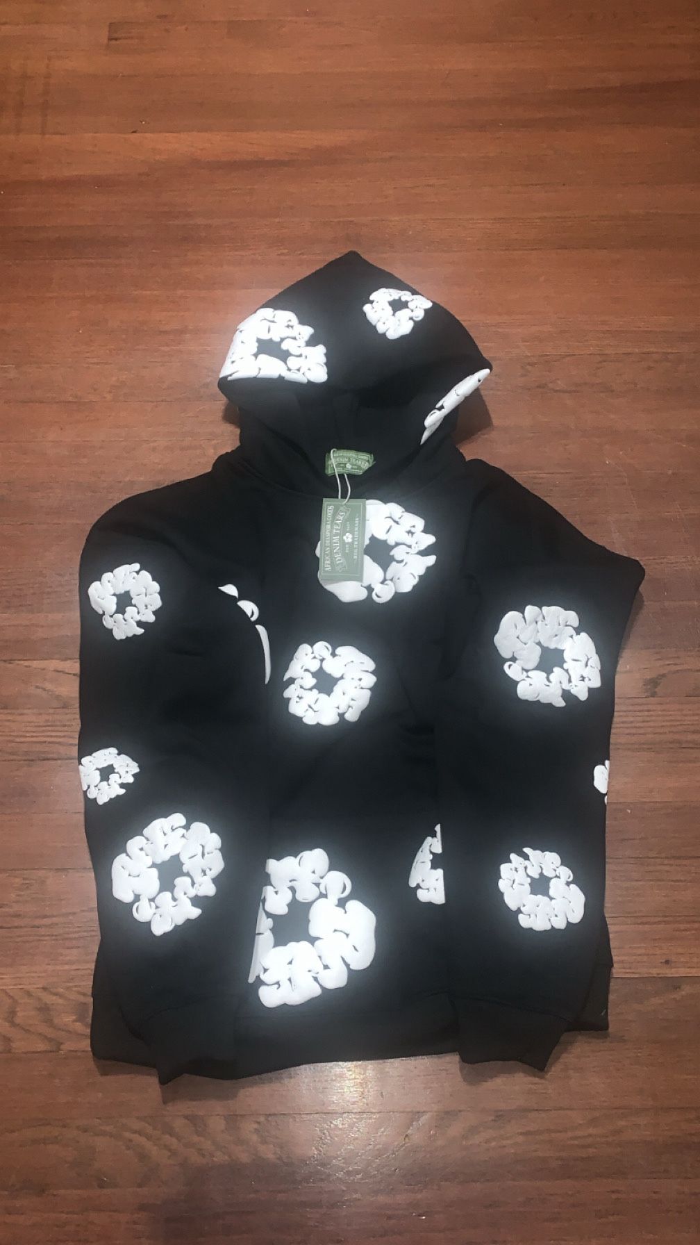Denim Tear Cotton Wreath Sweatshirt Hoodie Black