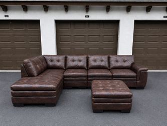 Sectional Couch/Sofa - Brown - Leather - Delivery Available 🚛