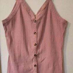 Bozzolo Pink Button Down Tank Top For Pluss Size Women Size 3x