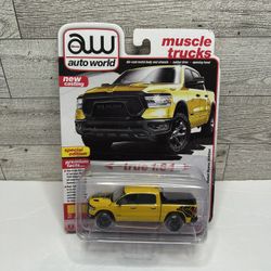 Auto World Premium Series Yellow ‘2023 Ram 1500 Rebel Havoc Edition Pickup Truck / Special Edition • Die Cast Metal • Made in China 