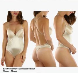 NEW Women's Backless Bodysuit Shaper - Thong Size Small