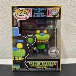 Five Nights At Freddy’s Blacklight edition: Freddy Fazbear funko pop Horror like new!! Special Edition