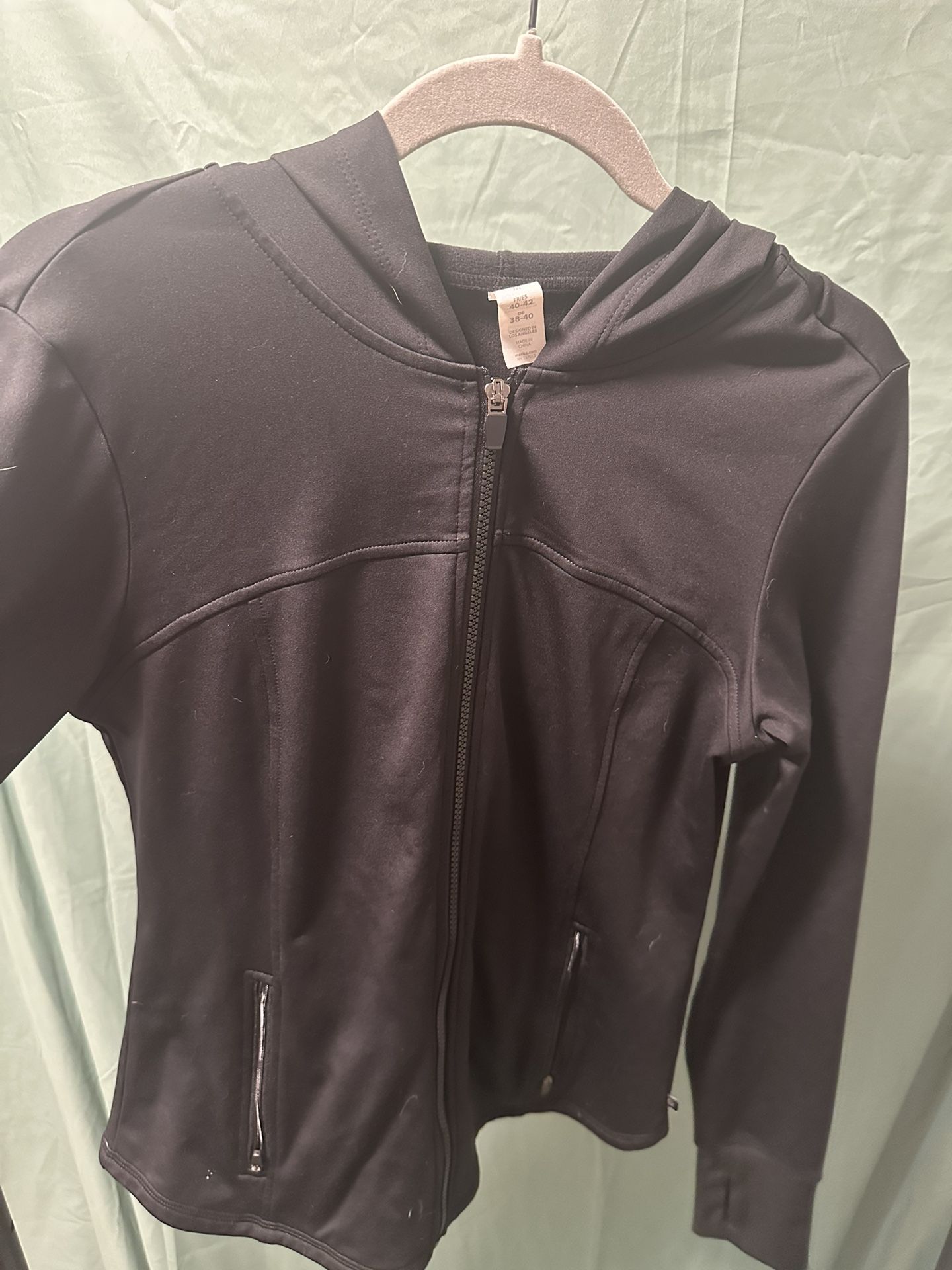 Marika black workout zip up hoodie