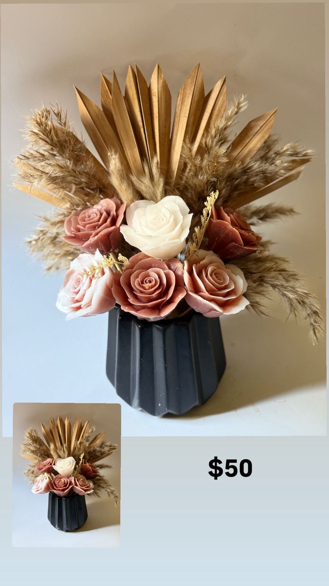 Candle Flower Arrangement