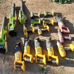   Cordless Tools.  Dewalt Ryobi  Milwaukee. Impacts.  Sawzall.  Drills.   All  For 1 Price 