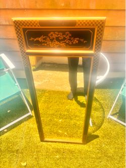 Et Cetera Chinoiserie mirror Black Lacquer