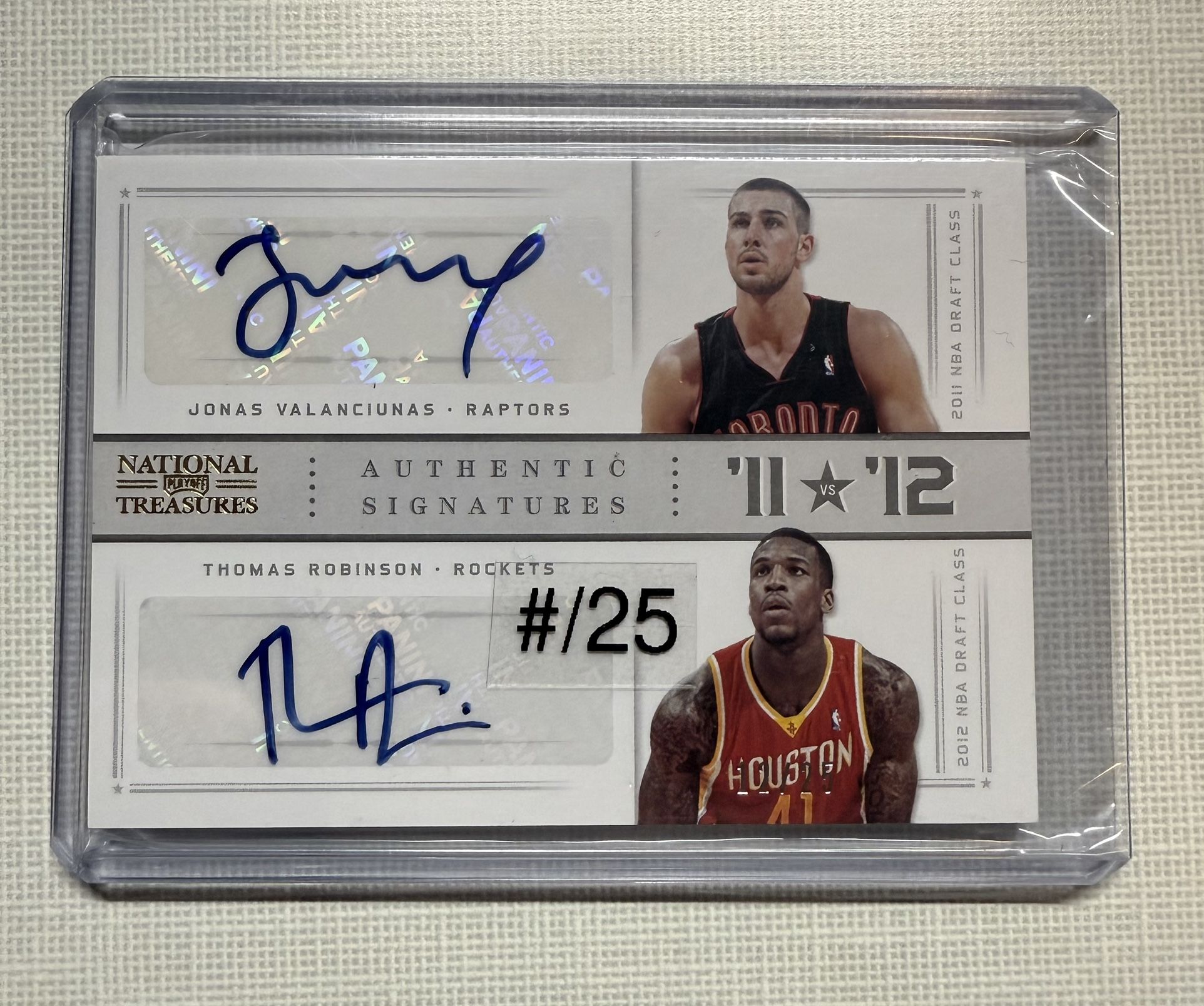 Jonas Valanciunas Thomas Robinson Dual Auto 2013 National Treasures /25
