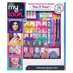 My Look Ultimate Beauty Set; Craft Activity Kit w/ Stickers, Nail Polish & Gems