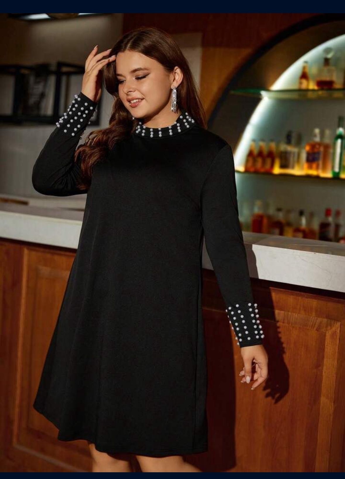 Elegant plus size dresses with pearls