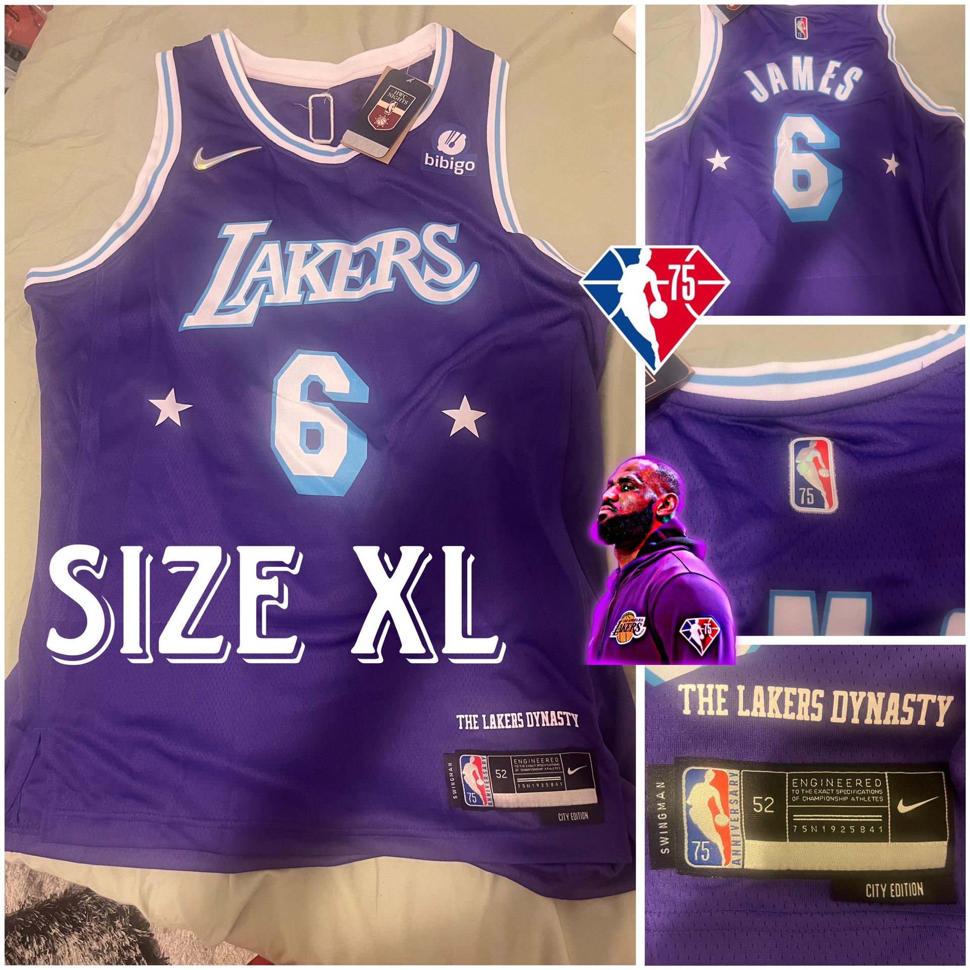Los Angeles Lakers LeBron James Purple Jersey - City  
