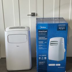 MIDEA MAP14S1CWT 3-in-1 Portable Air Conditioner, Dehumidifier, Fan, for Rooms up to 330 sq ft Enabled, 14,000 BTU DOE (8,200 BTU SACC) control with R