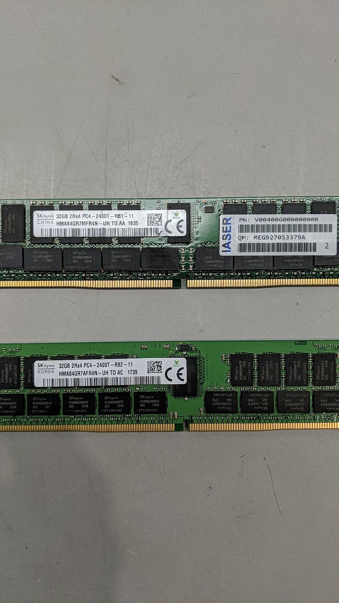 2x 32 GB Hynix HMA84GR7MFR4N-UH 2RX4 PC4-2400T ECC DDR4 SERVER RAM