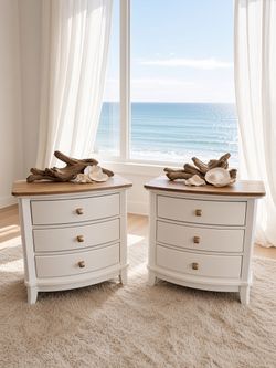 Pair of three drawer nightstands with brand new wood top Pair of three drawer nightstands with brand new wood top