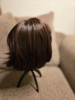 New in Box Dark Brown Bob Wig with Bangs Synthetic Hair
