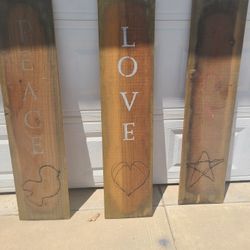 3 Rustic Wooden Sign Bundle. All 3 For 12 Dollars Obo