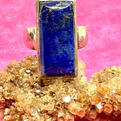 Sterling Lapis Ring Sz 7