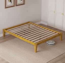 Queen bed frame w/free queen mattress
