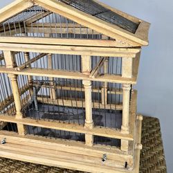 $39 Jaula Madera Pajaro Canario Wood  Bird Cage Canary Finch