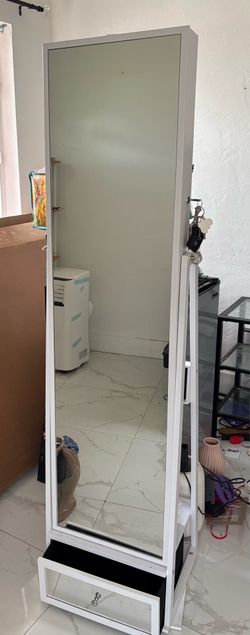 Full length mirror with storage