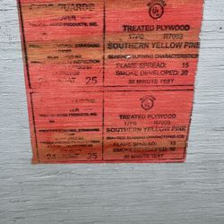 Southern Yellow Pine Plywood Sheets 3/4” Pressure Treated 