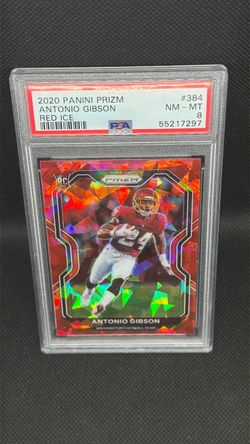 2020 Panini Prizm Red Ice #384 Antonio Gibson PSA 8
