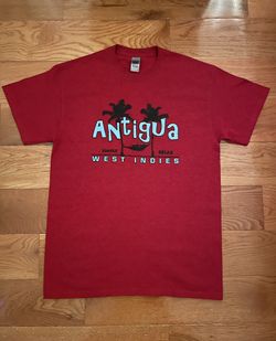 Red Cotton Antigua West Indies T-shirt