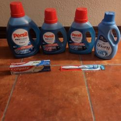 1 Persil 100oz. 2 Persil 46oz.1 Downy 34oz. 1 Colgate Max Fresh.. Firm Price. ( Hablo Español)