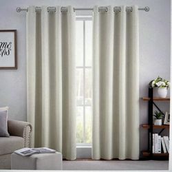 Blackout curtain set with black tension Rod