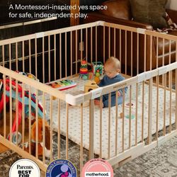 HARPPA Grovi Wooden Playpen, Play Yard, Playpen for Babies and Toddlers GREENGUARD Gold Certified, BSA Verified, New Zealand Pine, Non-Tox