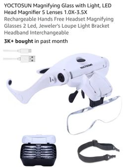 YOCTOSUN LED Head Magnifier with 5 Lenses
