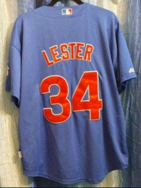 Chicago Cubs Size 48 Majestic "COOL BASE" #34 JON LESTER Jersey (Gently Used)😇 EXCELLENT CONDITION!👀🤯Please Read Description.
