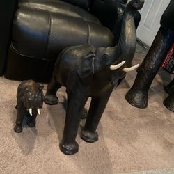 2 Leather Elephants 