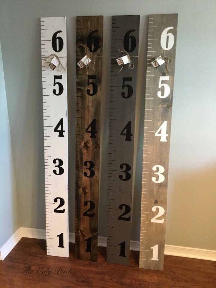 Wood painted growth chart rulers