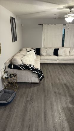 light gray sectional sofa