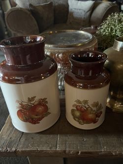 Two Vintage McCoy utensil holders $45 for both pick up in Canyon country/Santa Clarita cross posted MQ
