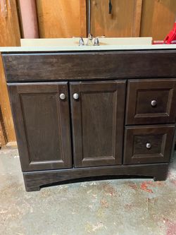 Bathroom cabinet chocolate brown
