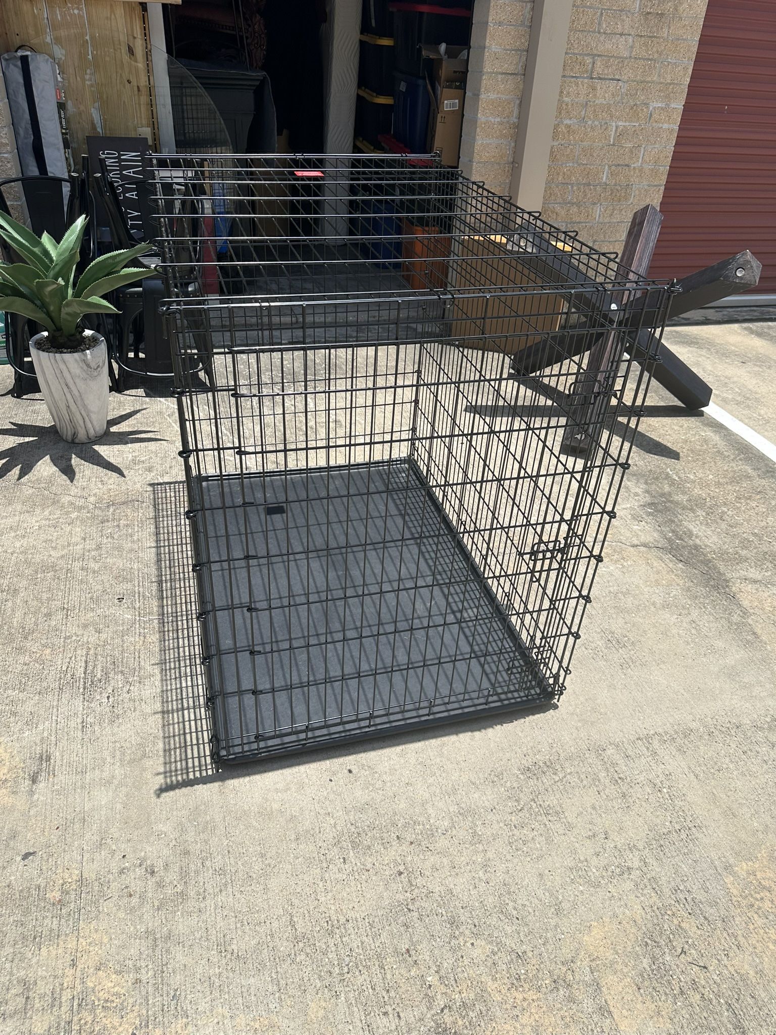 Top Paw Single Door Folding Wire Dog Crate - Large, Heavy-Duty Metal, 54x37x45 inches