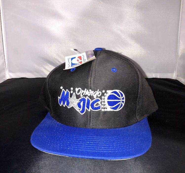 Vintage Orlando Magic Snapback Hat Script Spell Out Embroidered Cap Logo 7 NWT