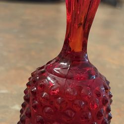 Vintage Fenton Ruby Red Hobnail Glass Bell