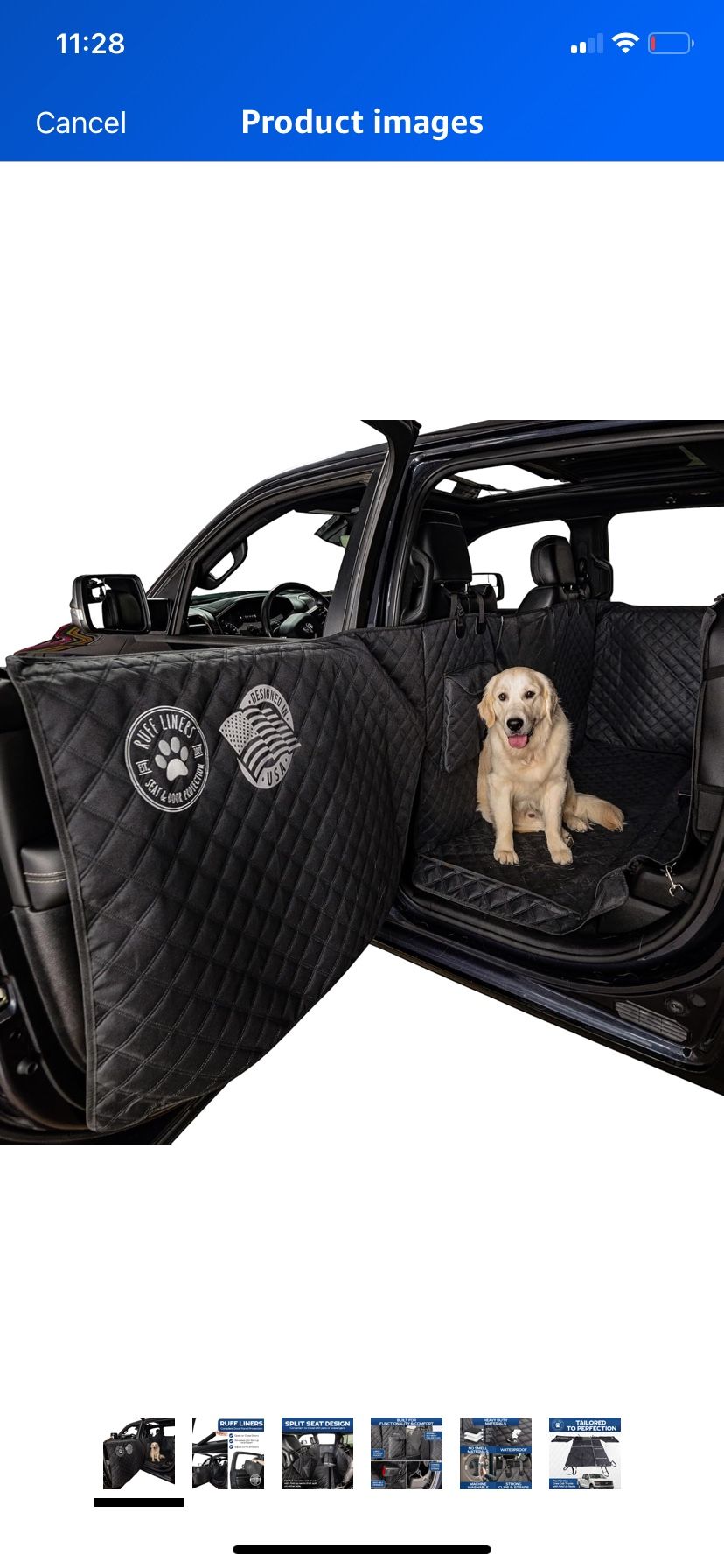 XL Floor Cover with Door Protection, 2025 Black – As Seen on Shark Tank – Fits Full‑Size Crew Cab Trucks with Fold‑Up Seats, Waterproof & Machine Wash