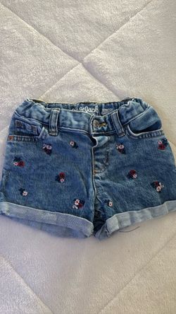 Cat & Jack Girls Floral Embroidered Denim Shorts