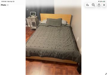 Platform bed with full mattress