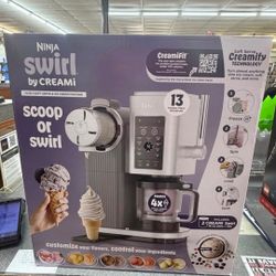 Ninja - CREAMi Scoop & Swirl Ice Cream & Soft Serve Maker, 13 One-Touch Programs, Fruit whip, Frozen custard, Gelato - Silver 