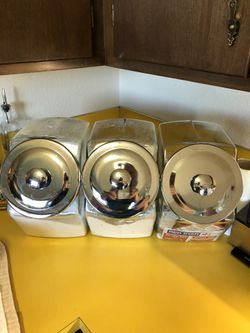 Glass bakery canister set.